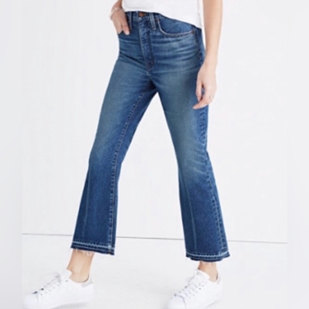 Madewell retro crop bootcut size 25 raw hem price firm!